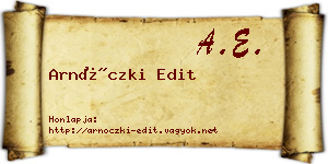 Arnóczki Edit névjegykártya